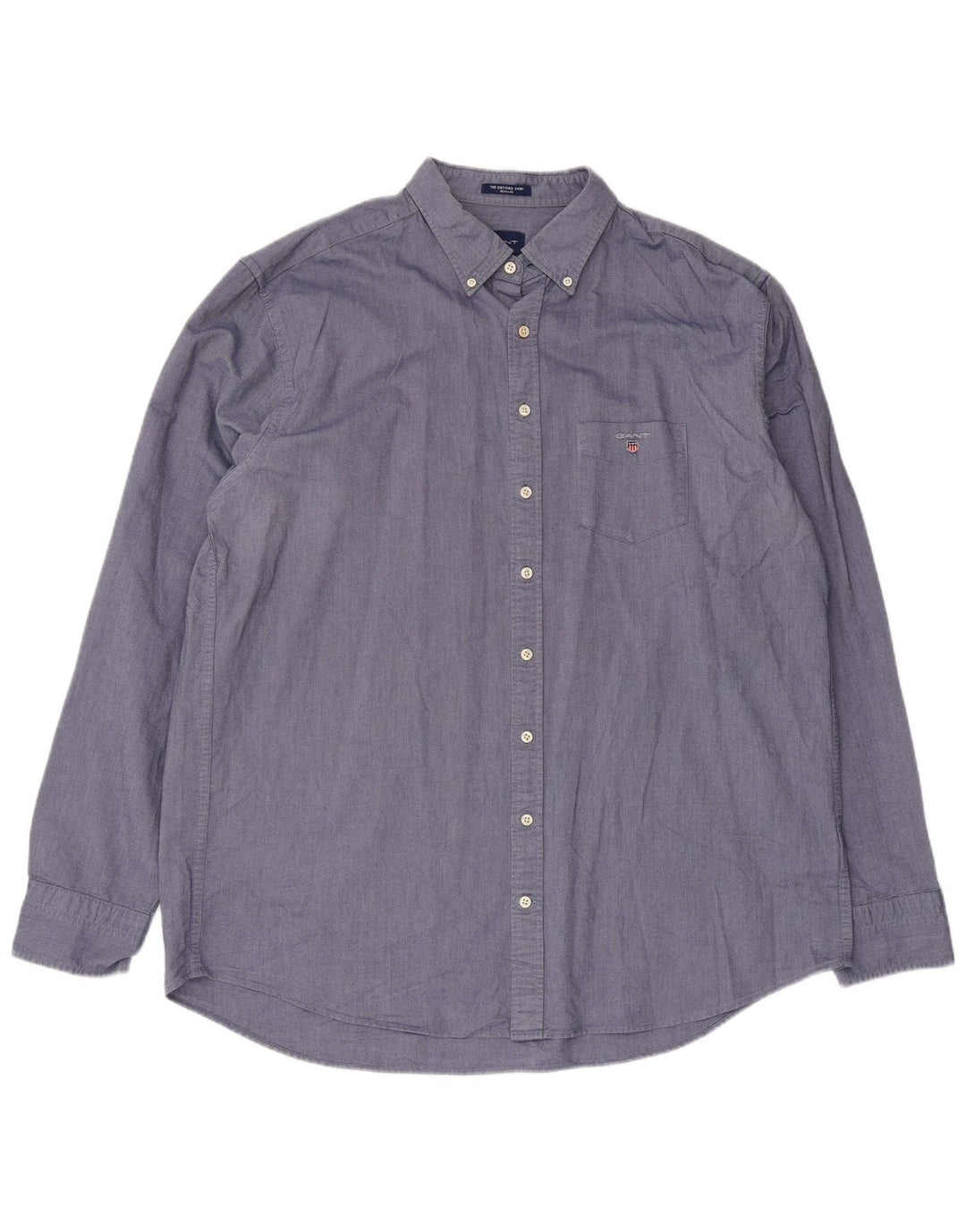 Gant Herre Regular Fit Skjorte Størrelse 45/46 18 2XL Blå Bomuld