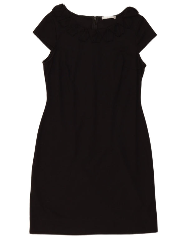 Marks & Spencer Womens Sheath Dress UK 14 Large Black Polyester