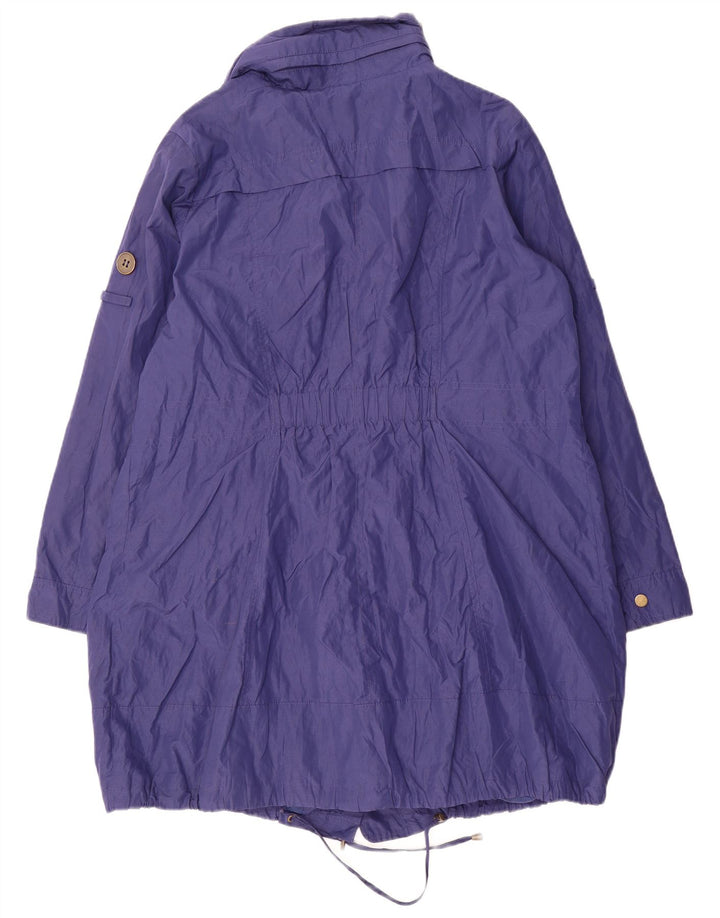Marks & Spencer Dame Oversized Regnfrakke UK 20 2XL Blå Bomuld