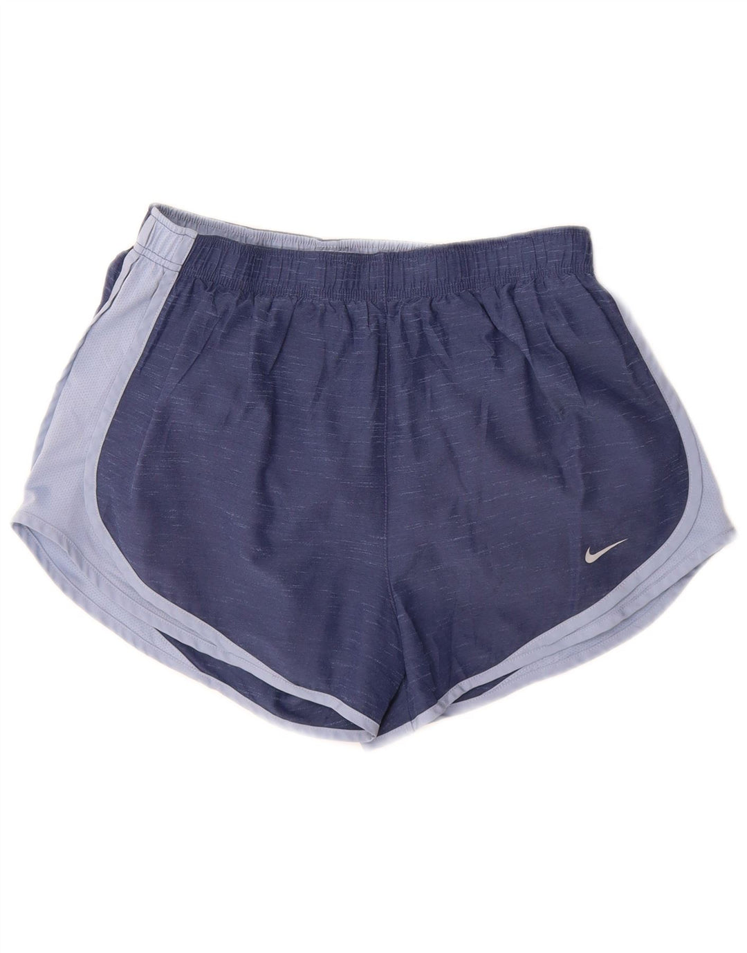 Nike Dame Dri Fit Sports Shorts UK 16 Large Blue Colourblock Polyester