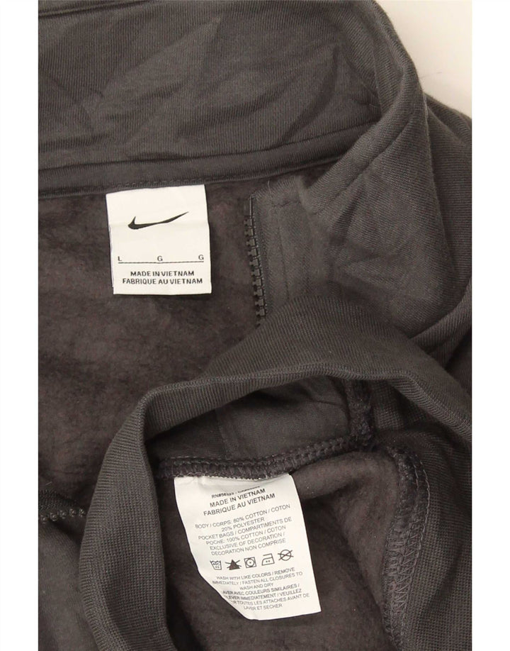 Nike Sweatshirt med lynlås til mænd, stor grå bomuld