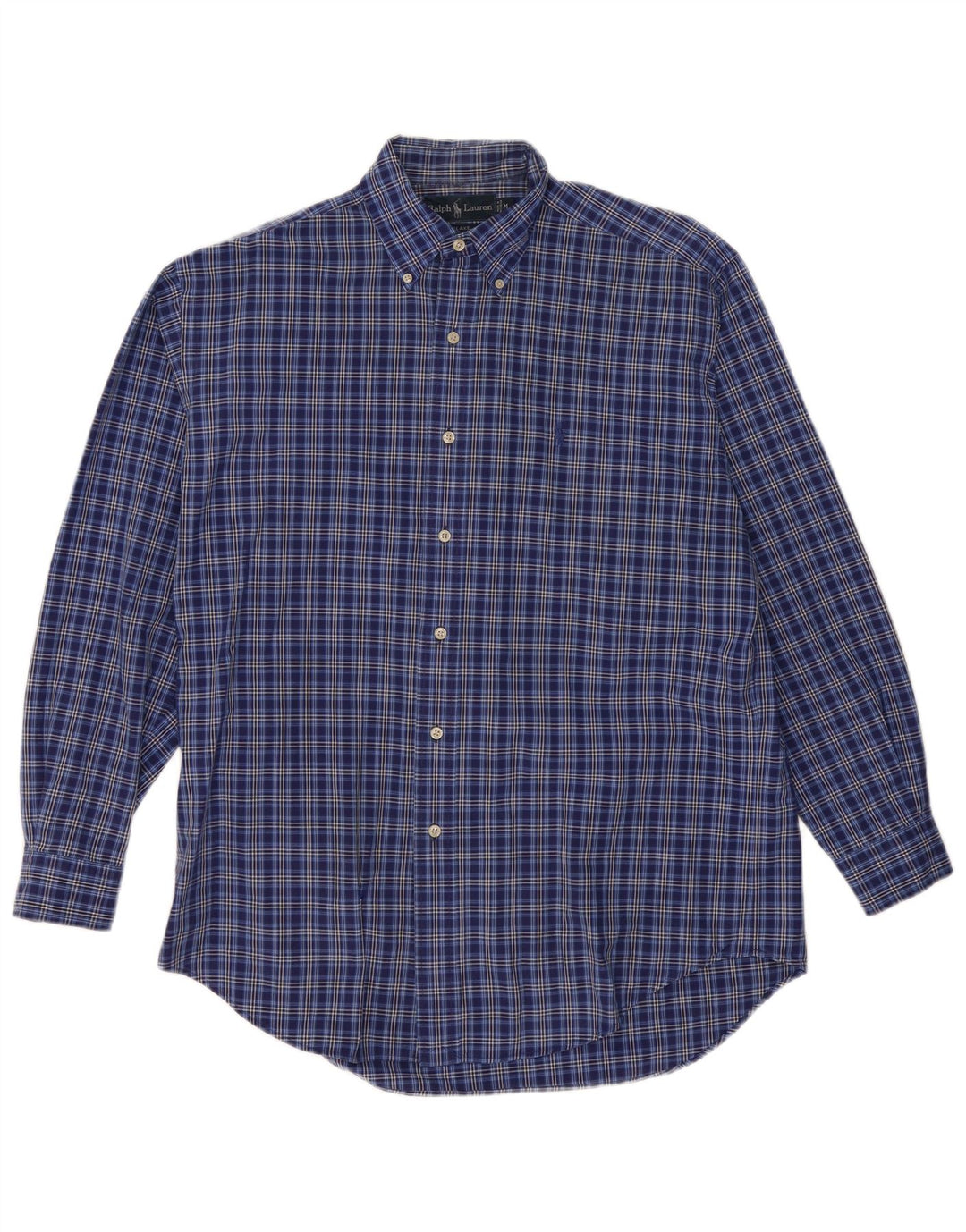 Ralph Lauren Herre Loose Fit skjorte mellemblå ternet bomuld