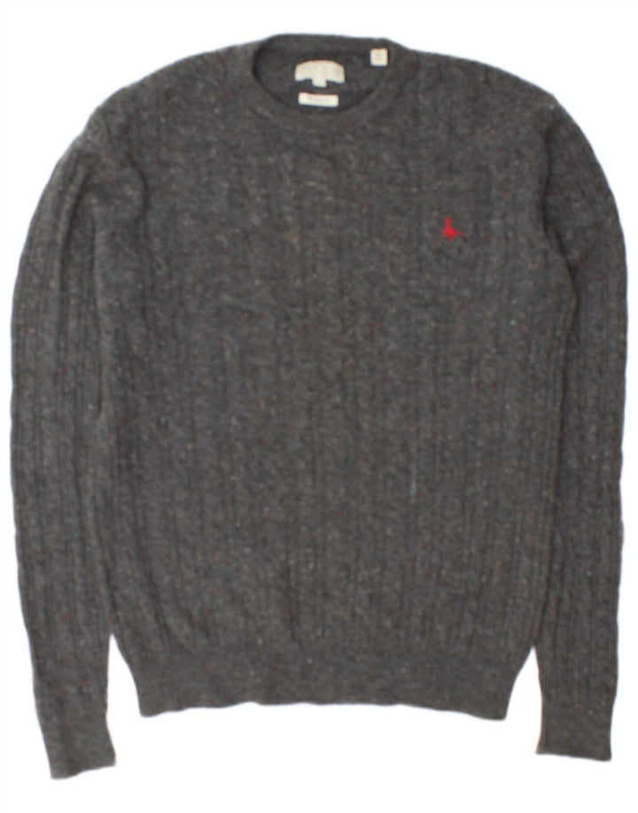 Jack Wills Herre The Marlow Crew Neck Jumper Sweater Medium Grey Flecked