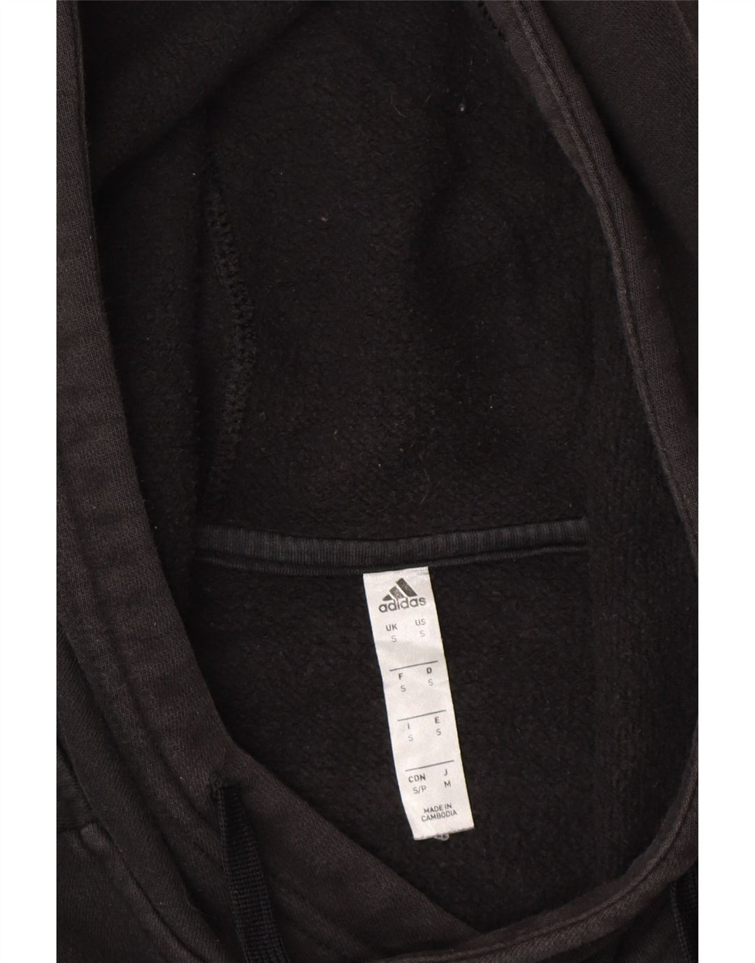 ADIDAS Mens Hoodie Jumper Small Black Cotton Vintage Adidas and Second-Hand Adidas from Messina Hembry 