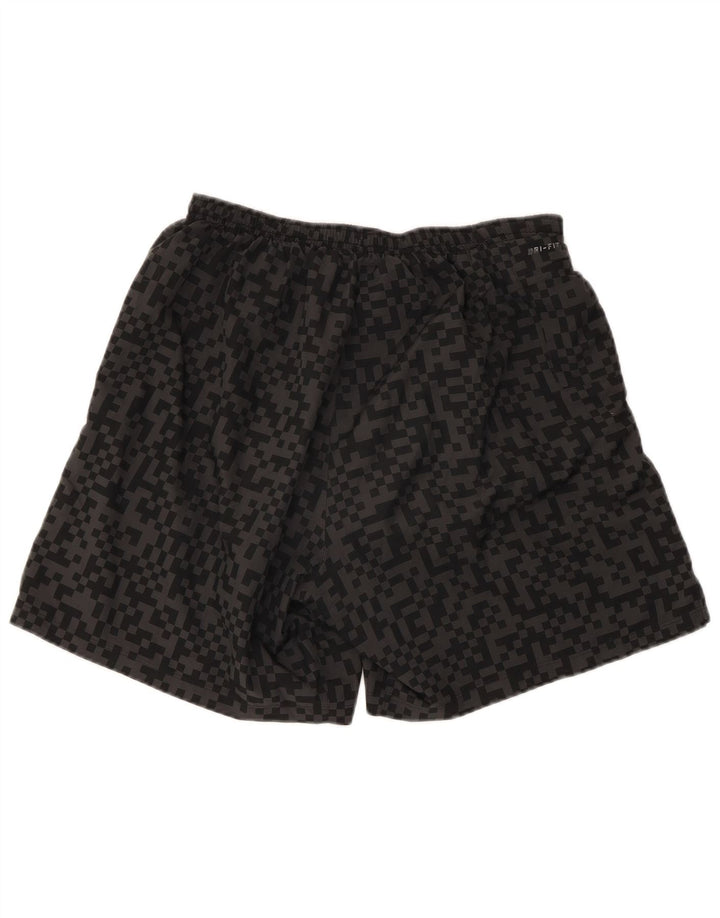 Nike Herre Dri Fit sportsshorts store sorte geometriske polyester