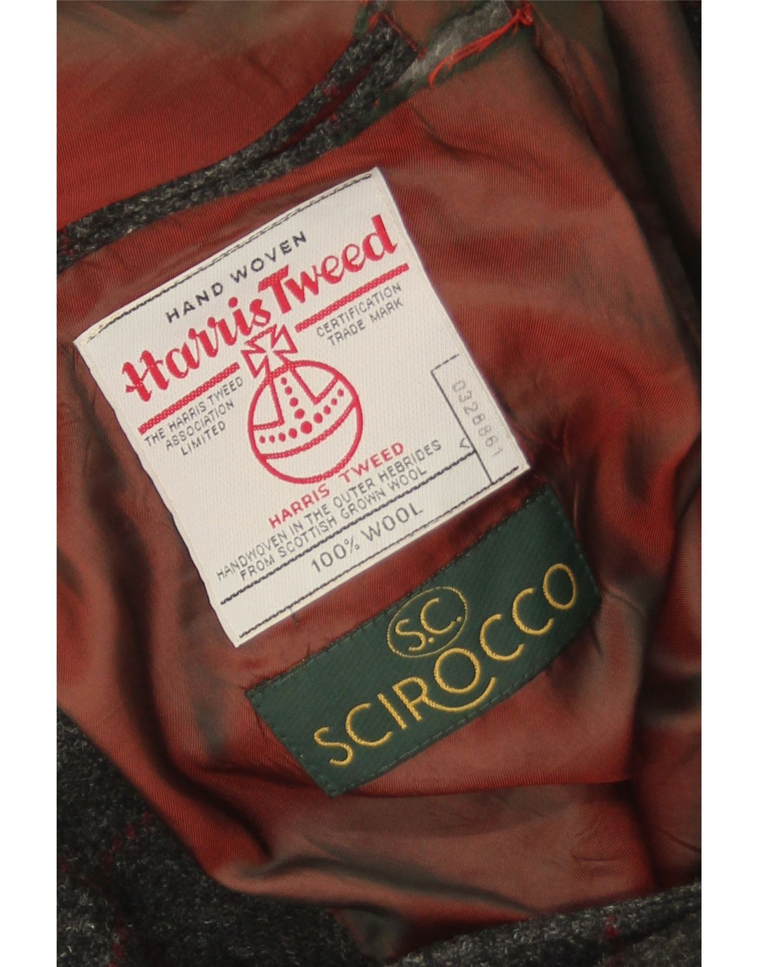 Scirocco Herre Harris Tweed 2 Button Blazer Jacket UK 40 Large Grey Check