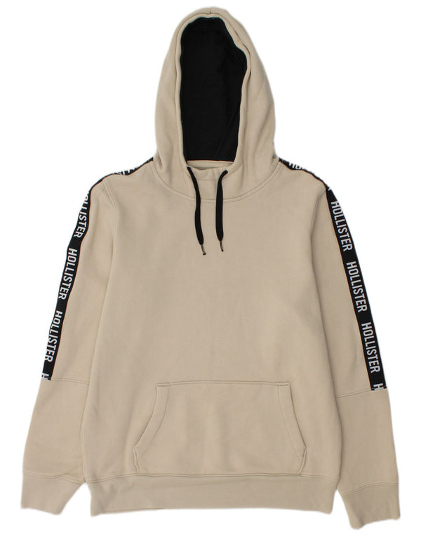 HOLLISTER Grafisk hættetrøje til mænd Medium Beige Colourblock Bomuld