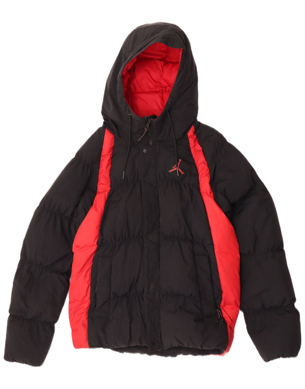 Jordan Herre Hooded Loose Fit Polstret Jakke UK 36 Small Black Colourblock