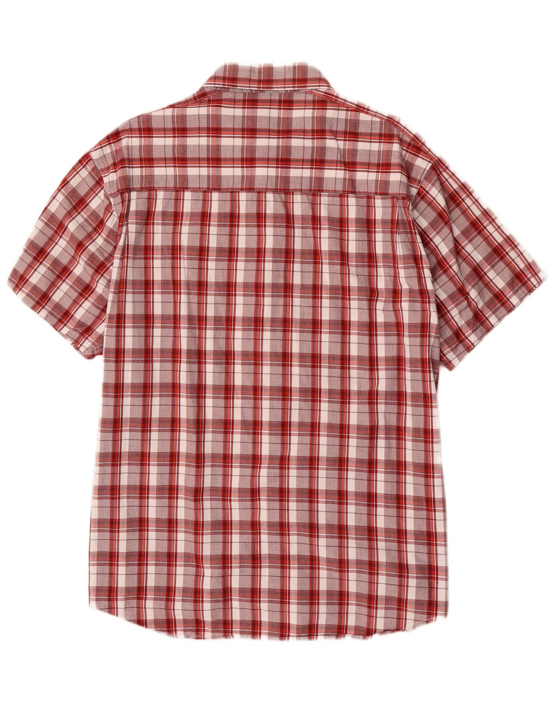 WRANGLER Mens Short Sleeve Shirt 2XL Red Check Cotton