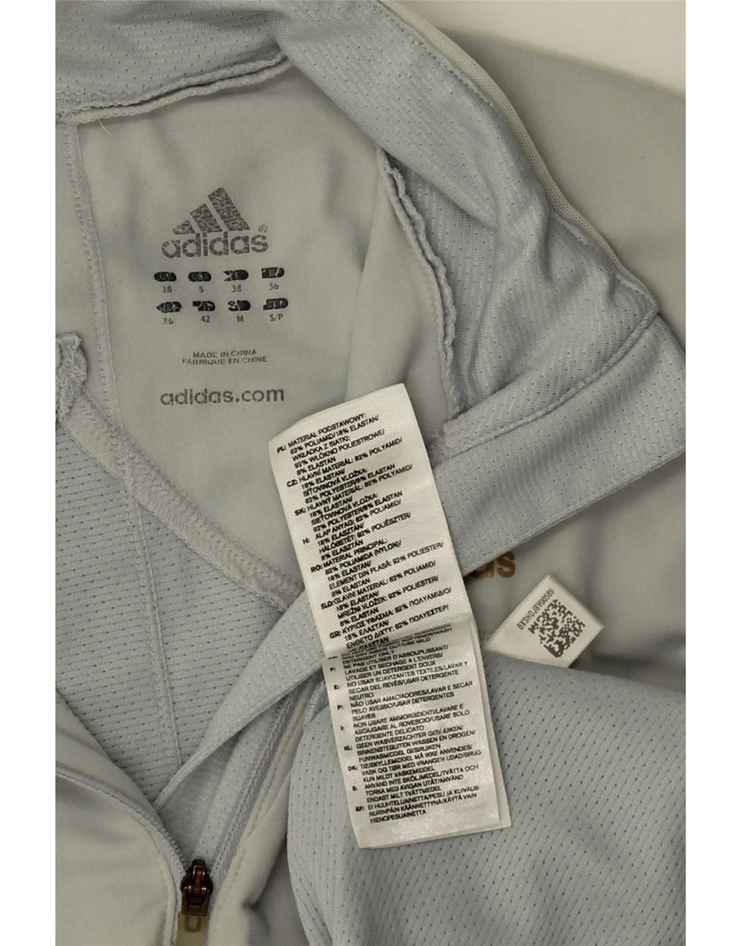 Adidas Dame Climacool Pullover med lynlås-hals Træningsdragt Top UK 10 Lille Grå