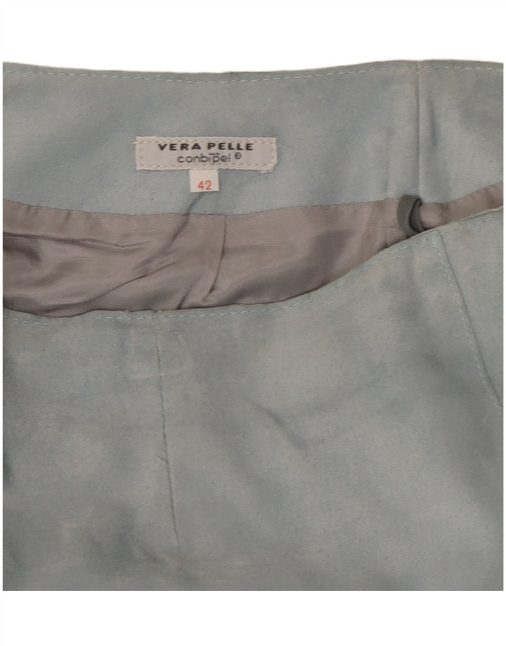 Vintage lædernederdel til kvinder IT 42 Medium W27 blåt læder