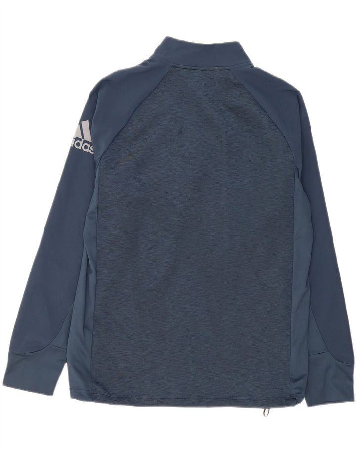 ADIDAS Pullover med lynlås til mænd, træningsdragt Top Medium Navy Blue Flecked