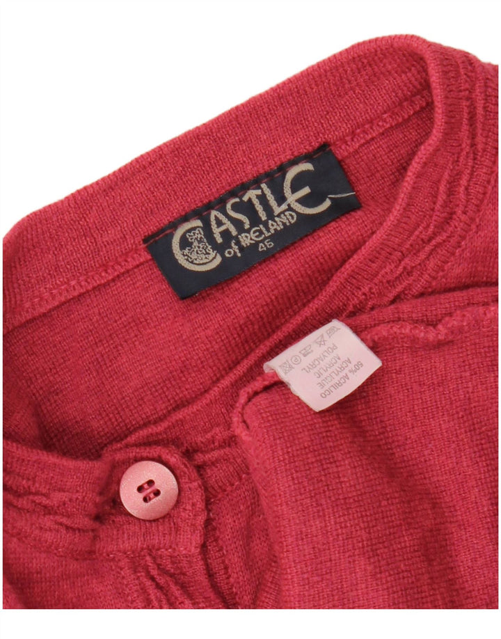 CASTLE OF IRELAND Dame cardigan sweater UK 16 Large Pink Wool