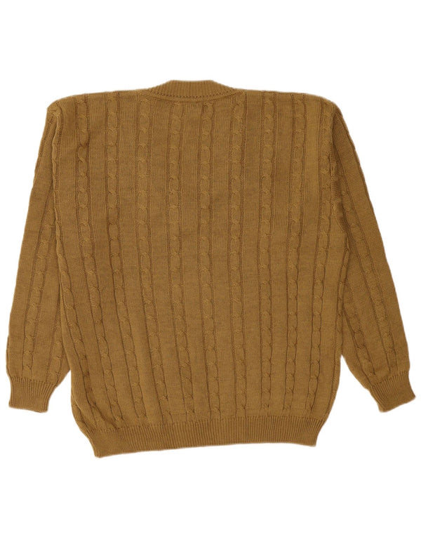 Piu Verona Herre V-hals Jumper Sweater UK 48 2XL Khaki Akryl