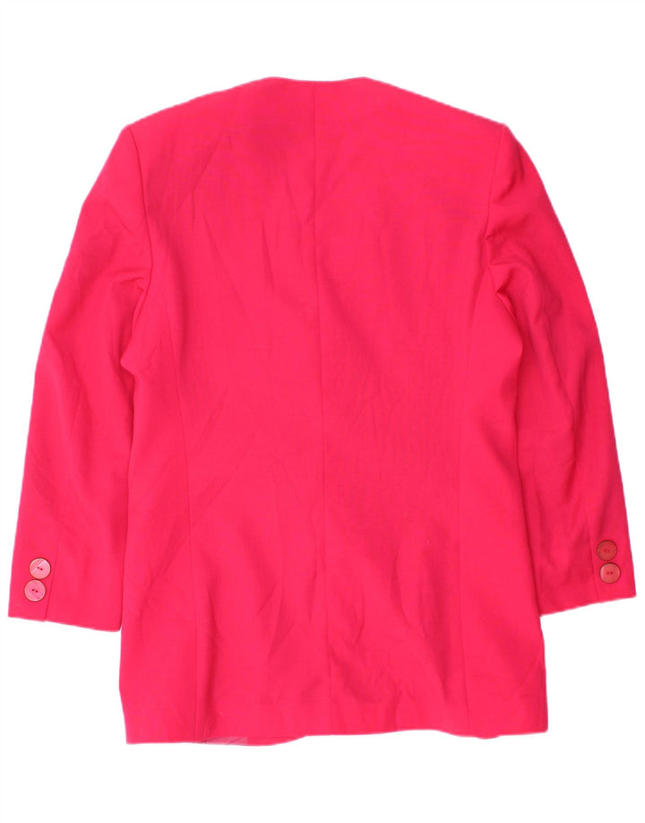 Vintage dame 2-knaps blazerjakke EU 42 Medium Pink Virgin Wool