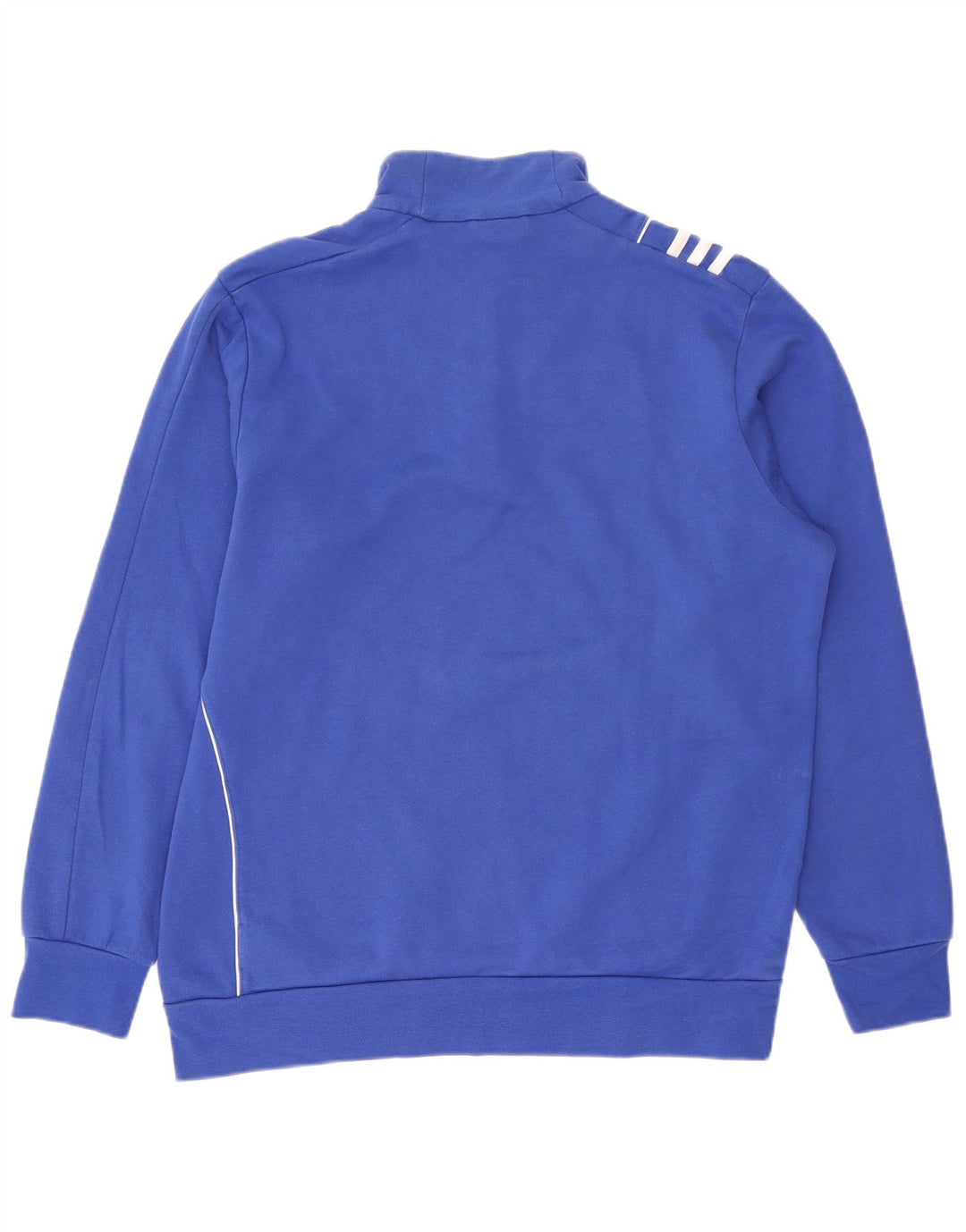 Adidas Sweatshirt med lynlås til mænd, stor blå bomuld
