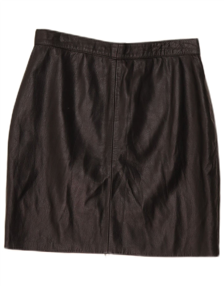 Vintage dame mini læder nederdel W30 Medium Sort