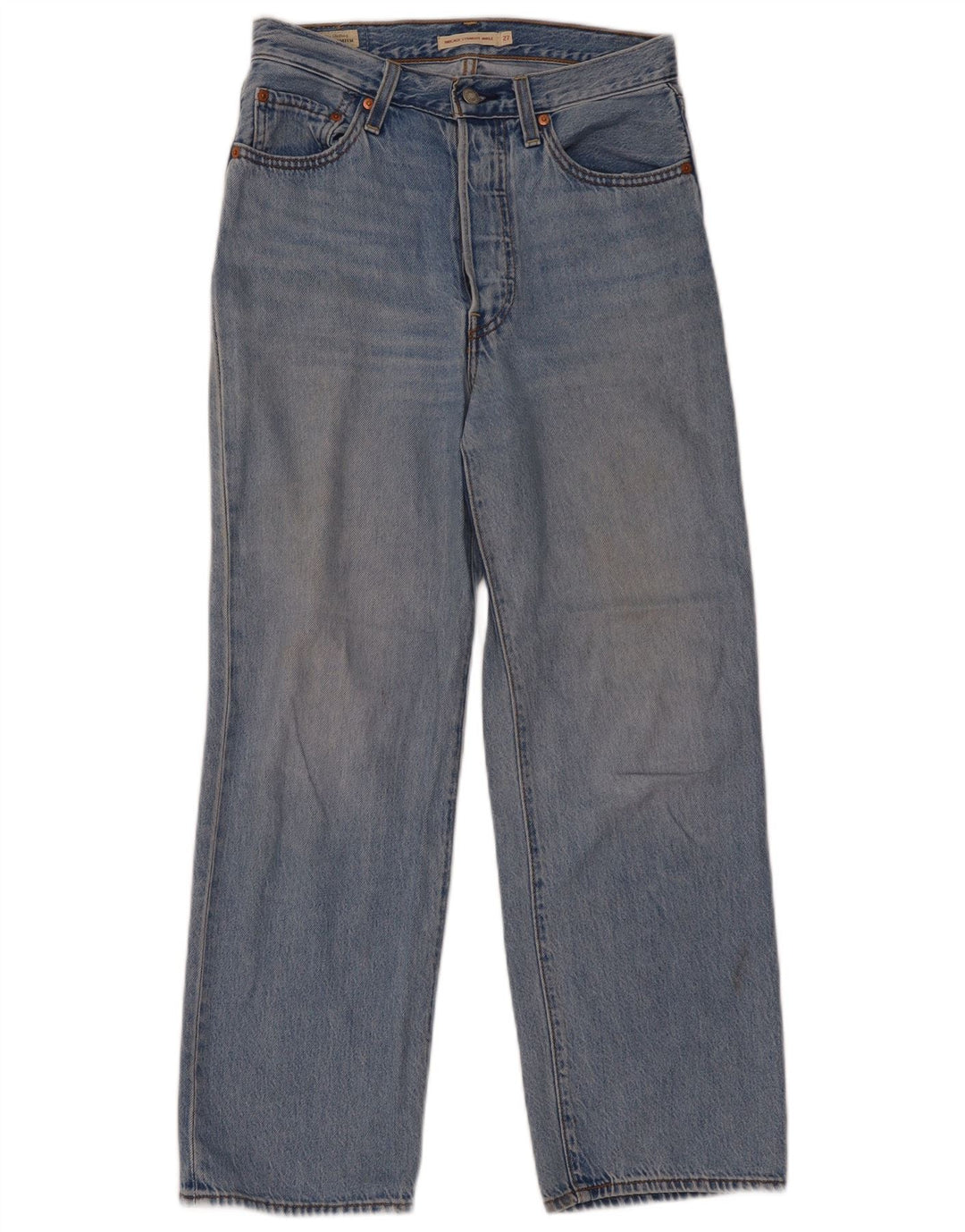 LEVI'S Dame Ribcage Straight Jeans W27 L27 Blå Bomuld