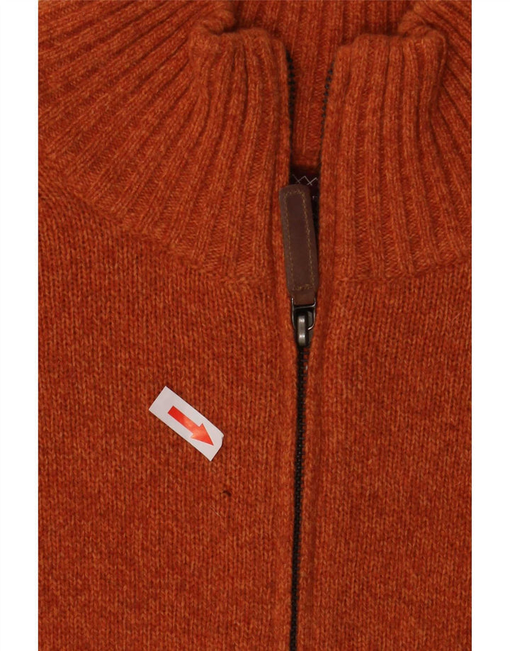 Marlboro Classics Herre Zip Neck Jumper Sweater Stor Orange Uld