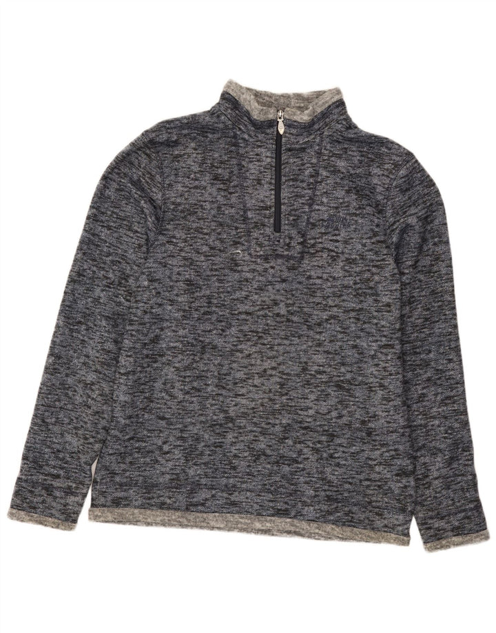 Weird Fish Herre Zip Neck Sweatshirt Jumper Medium Blue Flecked Polyester