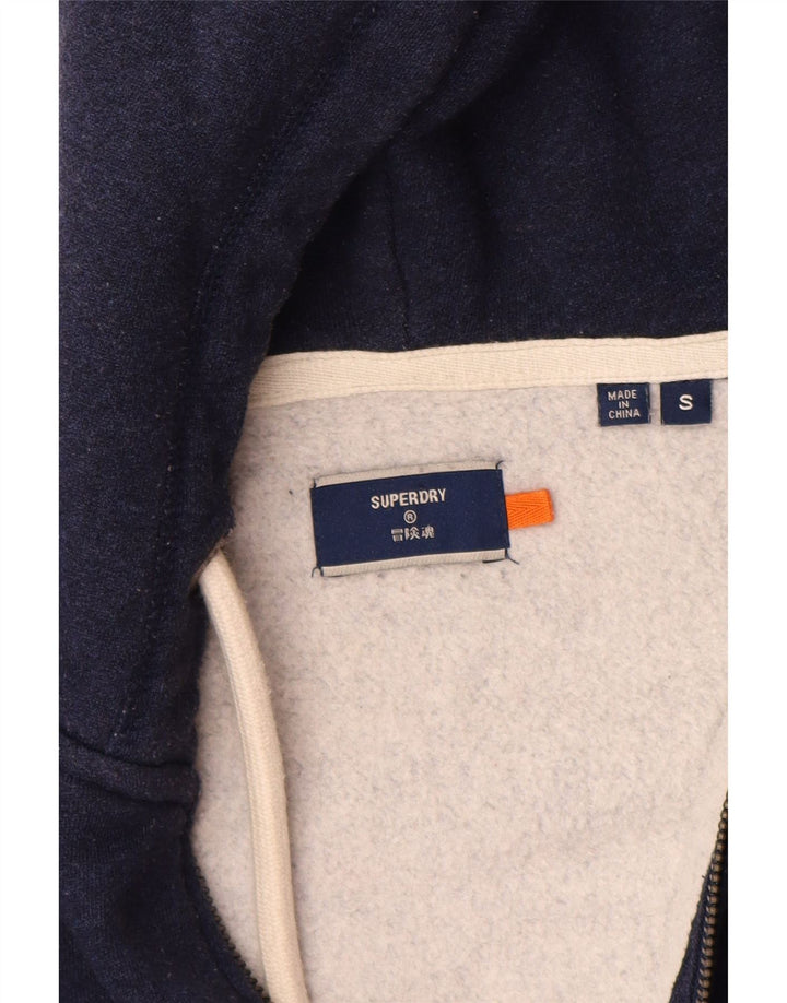 Superdry Hættetrøje med lynlås til mænd, lille marineblå bomuld