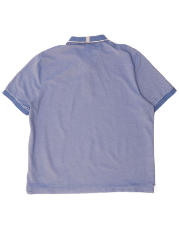 Ted Baker Herre Polo Shirt Størrelse 6 2XL Blå Stribet Polyester