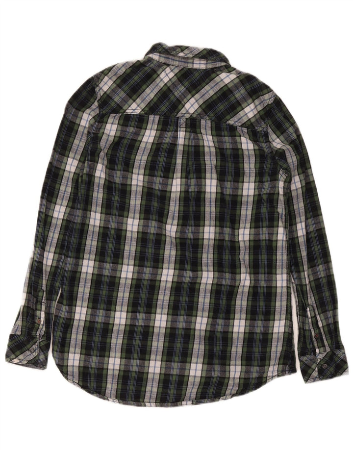 Tommy Hilfiger Dame Flanellskjorte UK 12 Medium Grøn Ternet Bomuld