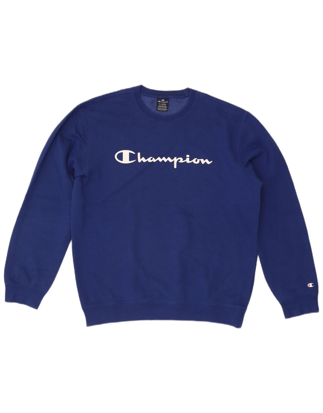 Champion Herre Grafisk Sweatshirt Jumper XL Blå Bomuld