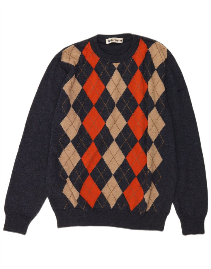 Burlington Herre trøje med rund hals IT 48 Medium Navy Blue