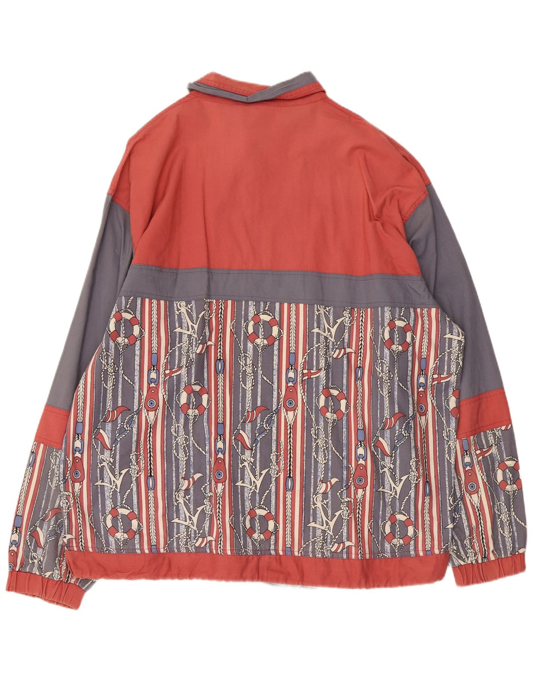 SHAMP Mens Abstract Pattern Bomber Jacket UK 40 Large Red Colourblock