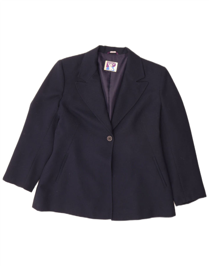 Yessica Dame 1 Knap Blazer Jakke EU 42 Large Navy Blue Polyester