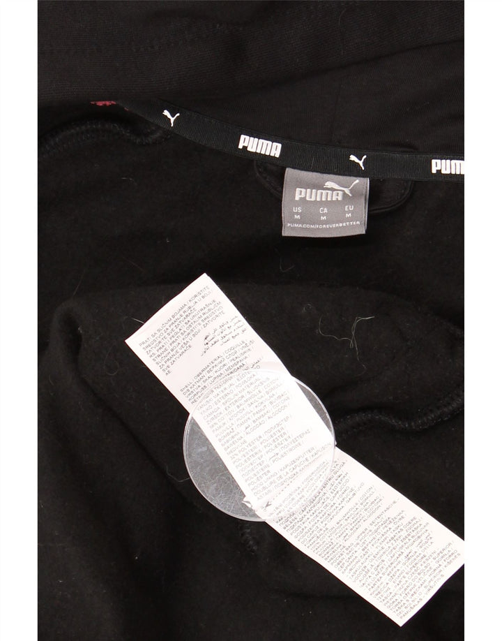 Puma hættetrøje med lynlås til kvinder UK 14 Medium Sort Colourblock Bomuld