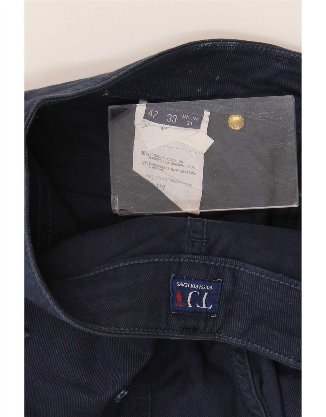 Trussardi Dame Slim Jeans W31 L30 Marineblå Bomuld