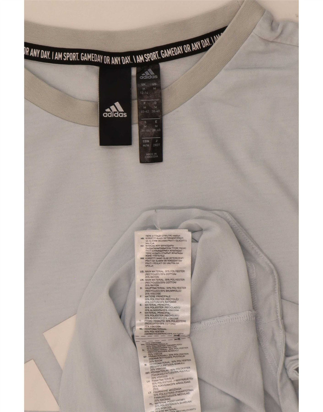 Adidas Dame Grafisk Vest Top UK 12/14 Medium Blue Polyester
