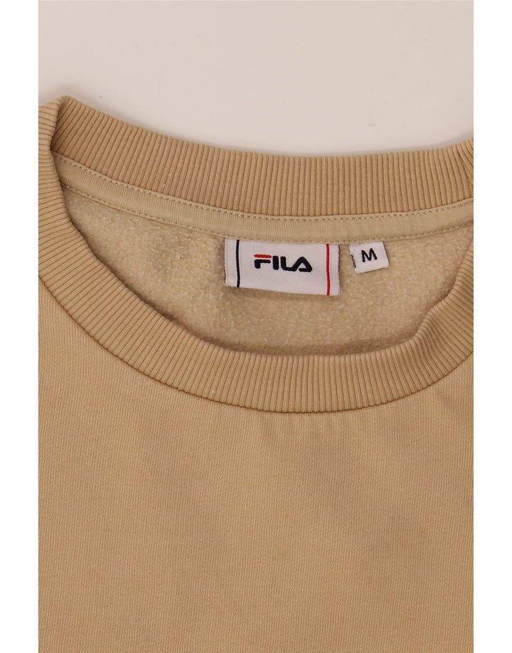 FILA Mens Sweatshirt Jumper Medium Beige Cotton Vintage Fila and Second-Hand Fila from Messina Hembry 