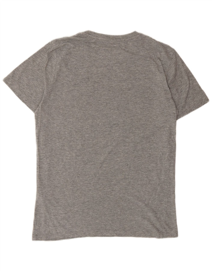 JACK & JONES Mens Graphic T-Shirt Top Medium Grey Cotton