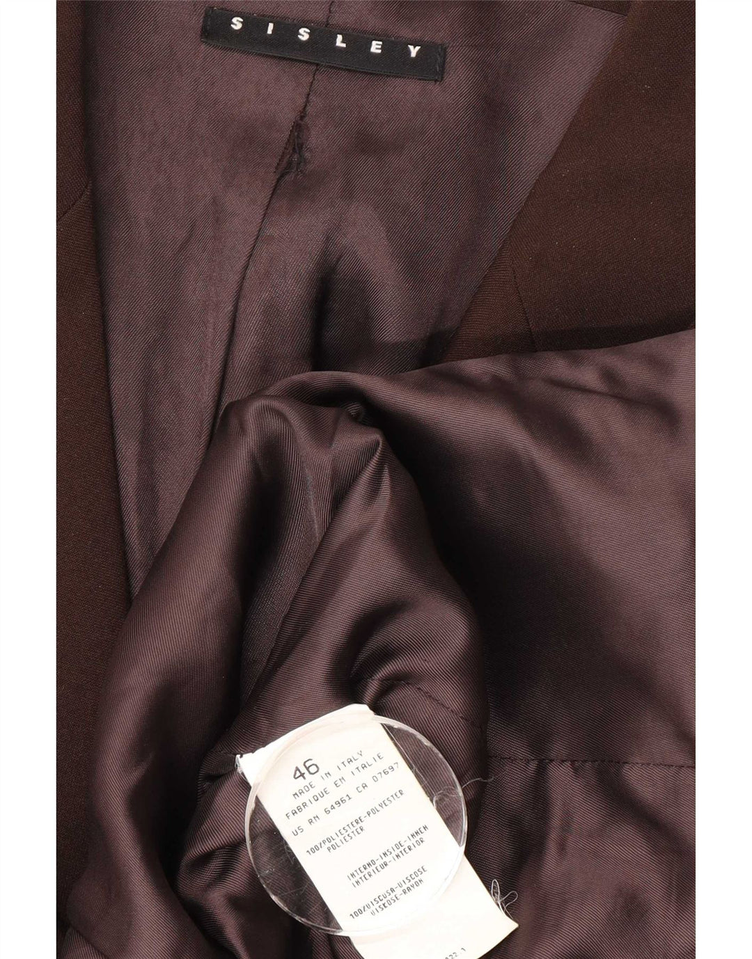 Sisley Herre 4-knaps blazerjakke IT 46 Lille brun polyester