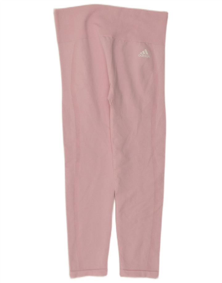 Adidas Dame Capri Leggings UK 12 Medium Pink Polyester