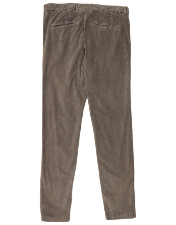 Benetton Dame Skinny Corduroy Bukser IT 48 XL W34 L31 Grå Bomuld