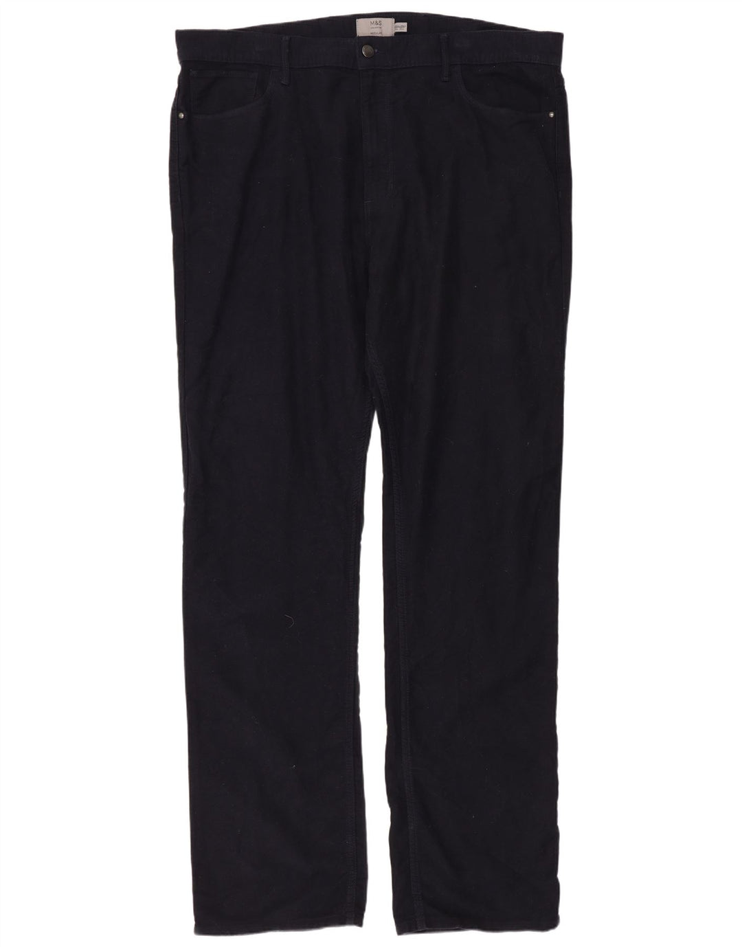 MARKS & SPENCER Herre Regular Fit Straight Jeans W40 L35 Marineblå Bomuld