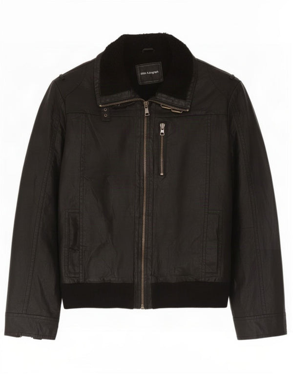 Marks & Spencer Herre Autograph Sherpa Læderjakke UK 42 XL Sort