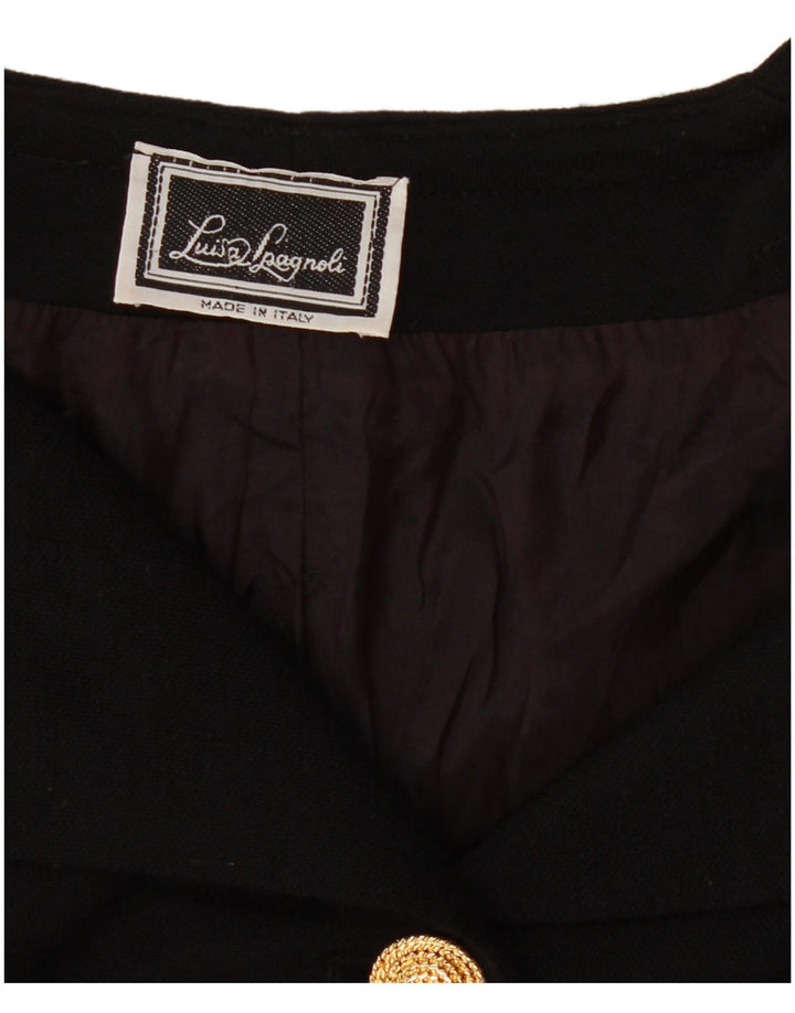 Luisa Spagnoli Dame 5 Button Blazer Jacket UK 12 Medium Black