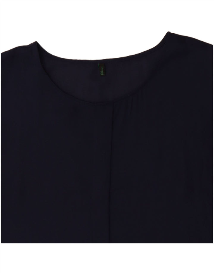 BENETTON Dame Tunika Kjole UK 14 Medium Navy Blue