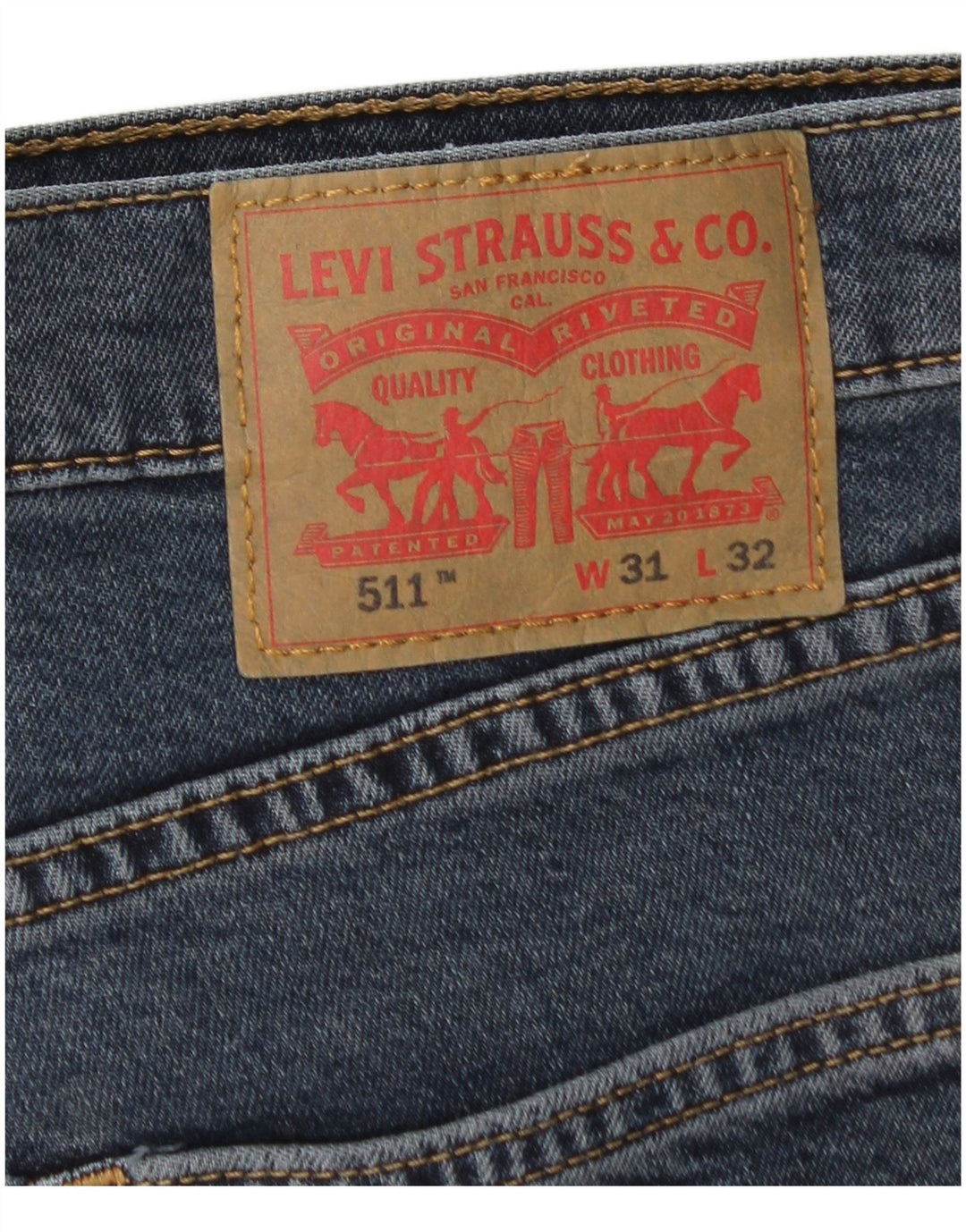 LEVI'S Herre 511 Slim Jeans W31 L32 Blå Bomuld