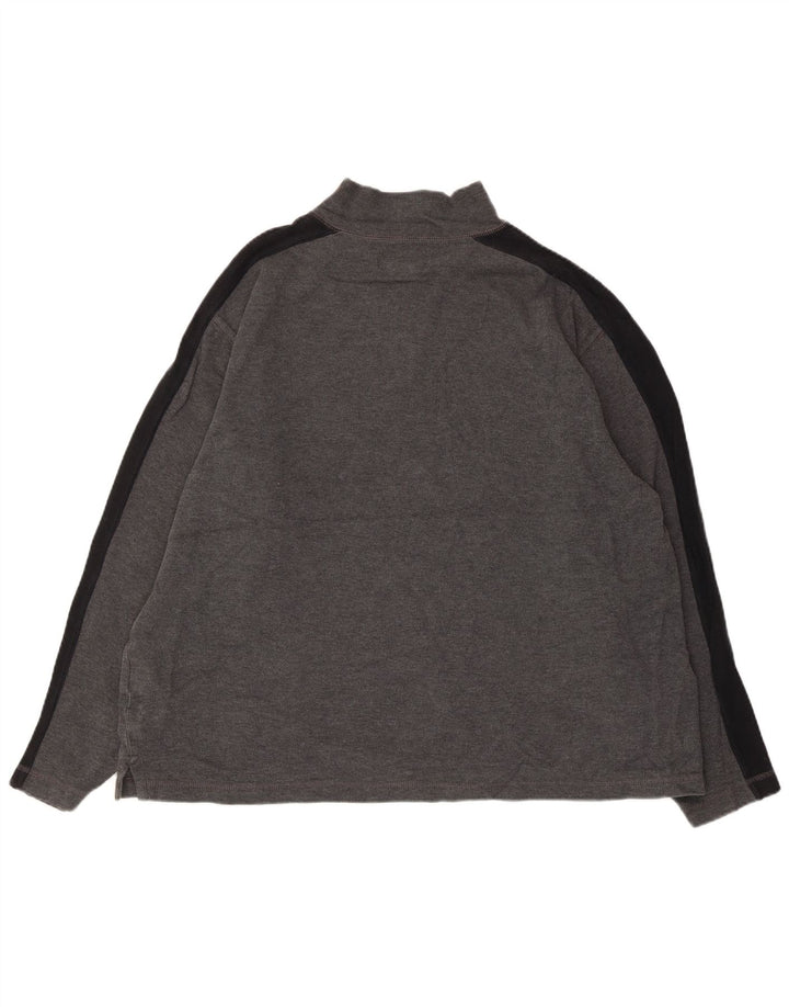EDDIE BAUER Sweatshirt med lynlås til mænd, stor grå farveblok bomuld