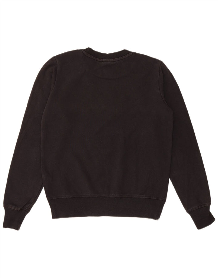 Champion Dame Grafisk Sweatshirt Jumper UK 10 Lille sort bomuld