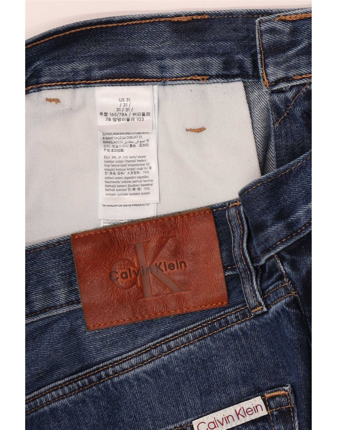 Calvin Klein Herre tilspidsede jeans W31 L27 blå bomuld