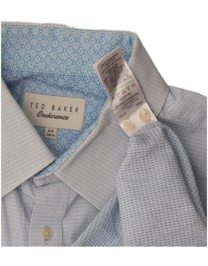 Ted Baker Herreskjorte str. 17 1/2 XL Blå plettet bomuld