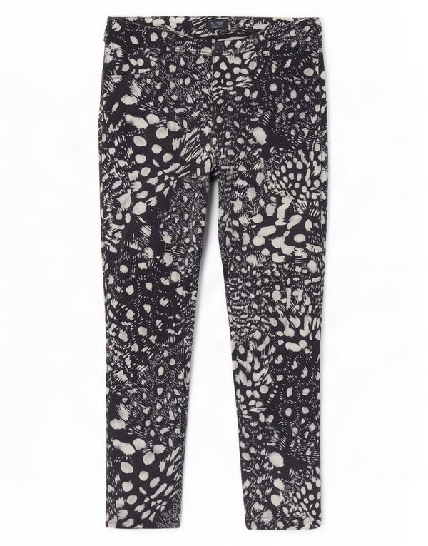 Armani Womens Slim Fit Cropped Trousers W31 L27 Navy Blue Spotted