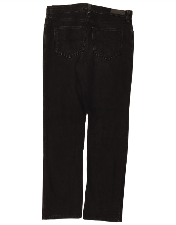 Marks & Spencer Herre Regular Straight Jeans W34 L33 Sort Bomuld